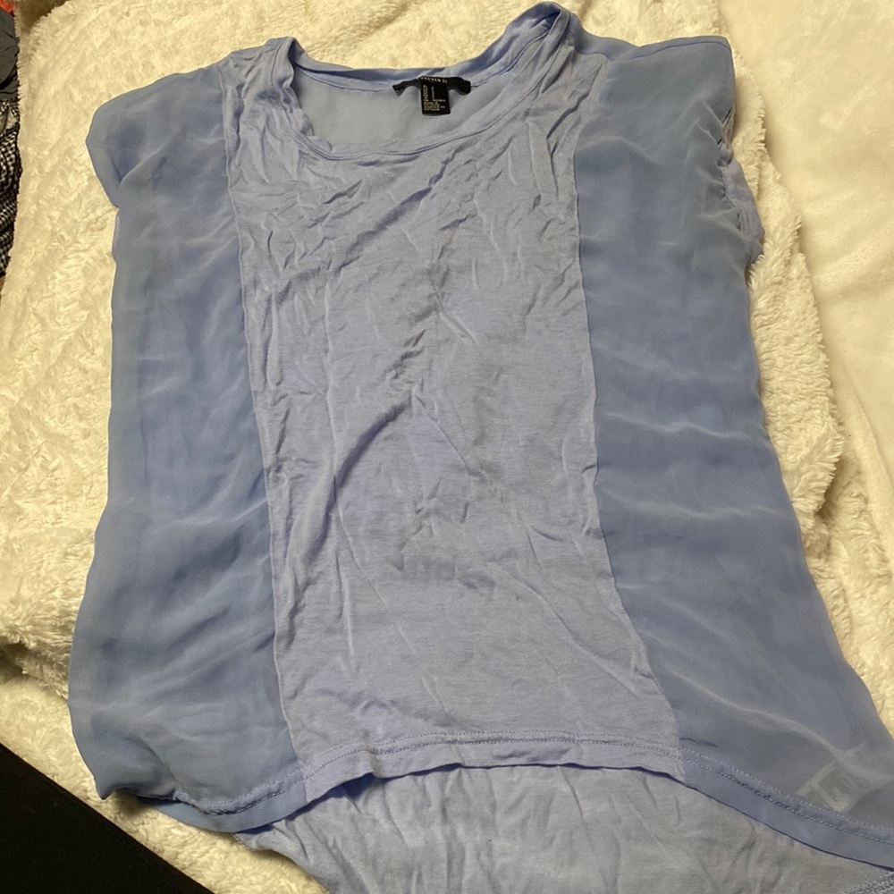 Partly see through blue medium